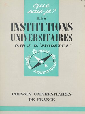 cover image of Les institutions universitaires en France